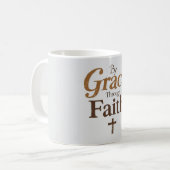 Durch Gnade durch den Glauben - Christliches Kreuz Kaffeetasse (Vorderseite Links)