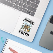 Durch Gnade genährt, durch Glauben getragen Design Aufkleber (Laptop mit iPhone)