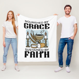 Durch Gnade genährt, durch Glauben getragen Design Fleecedecke