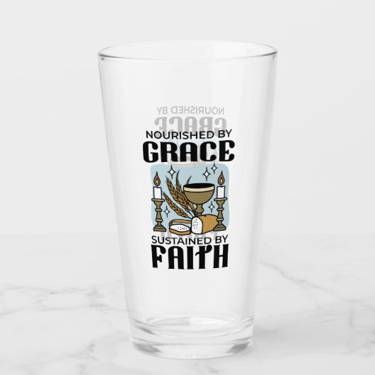 Durch Gnade genährt, durch Glauben getragen Design Glas (Vorderseite)