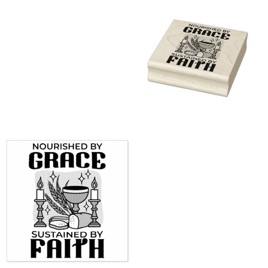 Durch Gnade genährt, durch Glauben getragen Design Gummistempel (Stempel)