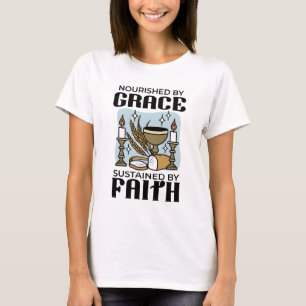 Durch Gnade genährt, durch Glauben getragen Design T-Shirt