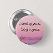 Durch Gnade gerettet Bibelvers christliche Typogra Button (Vorne & Hinten)