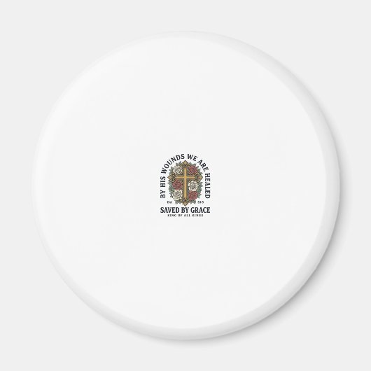 Durch Gnade Gerettet Christliches Kreuz Blumenhemd Magnet (Vorne)