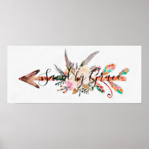 Durch Gnade gerettet Floralpfeil Poster