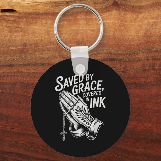 Durch Gnade gerettet, mit Tinte bedeckt, christlic Schlüsselanhänger (Vorderseite)