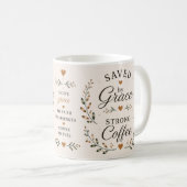 Durch Gnade gerettet, starker Kaffee | Glaube-basi Kaffeetasse (VorderseiteRechts)