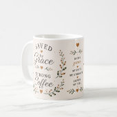 Durch Gnade gerettet, starker Kaffee | Glaube-basi Kaffeetasse (Vorderseite Links)