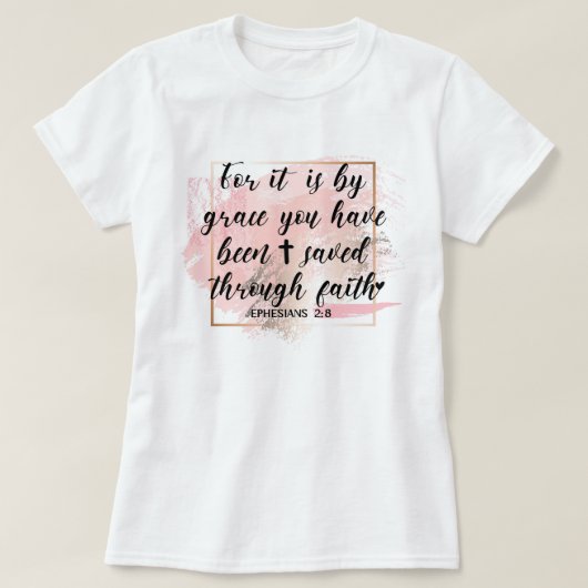 durch Gnade gerettet T-Shirt (Design vorne)