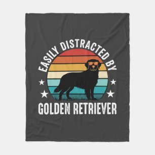 Durch Golden Retriever Retro-Sonnenuntergang leich Fleecedecke
