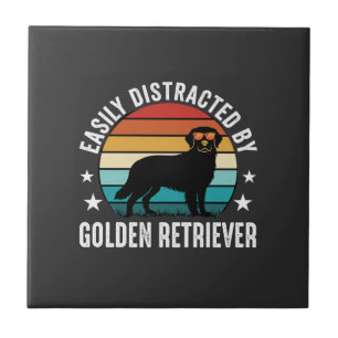 Durch Golden Retriever Retro-Sonnenuntergang leich Fliese