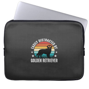 Durch Golden Retriever Retro-Sonnenuntergang leich Laptopschutzhülle