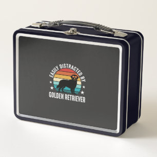 Durch Golden Retriever Retro-Sonnenuntergang leich Metall Brotdose
