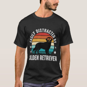 Durch Golden Retriever Retro-Sonnenuntergang leich T-Shirt