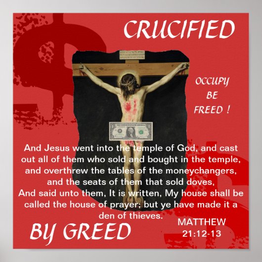 DURCH GREED OCCUPY GETROFFEN, FREI POSTER (Vorne)