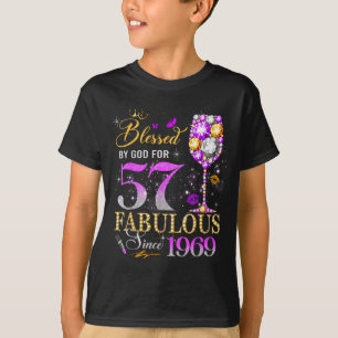 Durch Hemd 57. Geburtstag Königin Gesegnet Gott T-Shirt
