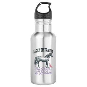 Durch Hunde und Pferde leicht abgelenktes Shirt-De Edelstahlflasche