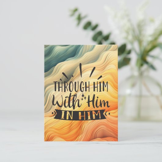 Durch ihn mit Ihm Postkarte (Stehend Vorderseite)