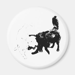 Durch ihre Bewegung festgehalten Magnet