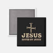 Durch Jesu Kreuz gerettet Christlich religiöser Go Magnet (Vorderseite/Rückseite)