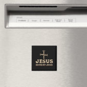 Durch Jesu Kreuz gerettet Christlich religiöser Go Magnet (In Situ (Geschirrspüler))
