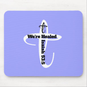 Durch Jesus geheilt Bibelvers Christlicher Glaube  Mousepad
