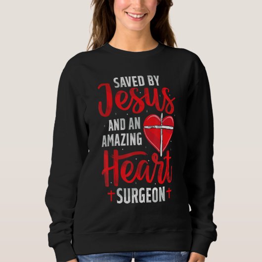 Durch Jesus gerettet Offene Herzoperation Bypass-O Sweatshirt (Vorderseite)