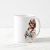 Durch Jesus wird Kraft gefunden Luxus Kaffeetasse (VorderseiteRechts)