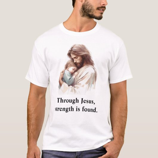 Durch Jesus wird Kraft gefunden Luxus-T - Shirt (Vorderseite)