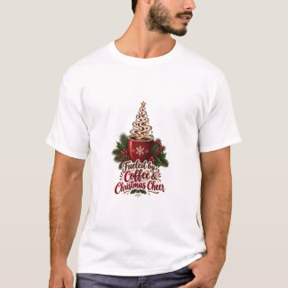 Durch Kaffee befeuerte Weihnachtsfreude Rote Tasse T-Shirt
