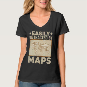 Durch Karten Leicht Ablenkbar Geografielehrer T-Shirt