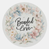 durch Liebe geklebt Runder Aufkleber (Vorderseite)