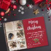 Durch Mattierte Fenster und Schnee-Foto Karte