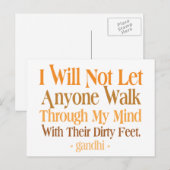 Durch meinen Vorsatz Gandhi Postkarte (Vorne/Hinten)