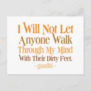 Durch meinen Vorsatz Gandhi Postkarte