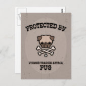 Durch Mops geschützt Postkarte (Vorne/Hinten)