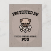 Durch Mops geschützt Postkarte (Vorderseite)