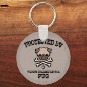 Durch Mops geschützt Schlüsselanhänger (Vorderseite)