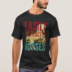 Durch Pferde leicht abgelenkt Reiten Vinta T-Shirt