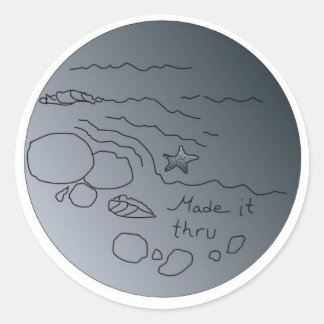 durch runder aufkleber