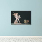 Durch Schmetterlinge angefangene Kupide (Öl auf Ta Leinwanddruck (Insitu (Holzboden))