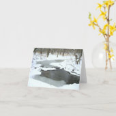 DURCH SCHNEEBEDECKTE HOLZnotecard Karte (Gelbe Blume)