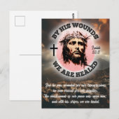 Durch seine Wunden werden wir zu Ostern heilen Postkarte (Vorne/Hinten)