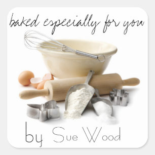 Durch SIE Geschenk-Umbauten gebacken Quadratischer Aufkleber
