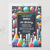 Durch Spaß Labrador Kinder Geek Nerd Mad Science 9 Einladung (Vorderseite)