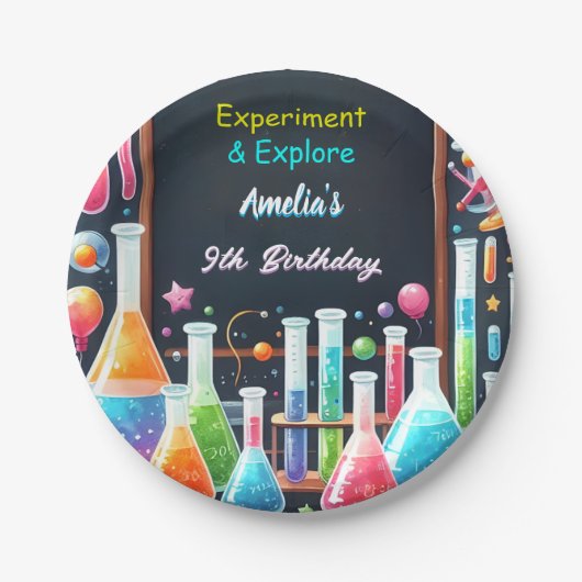 Durch Spaß Labrador Kinder Geek Nerd Mad Science 9 Pappteller (Vorderseite)