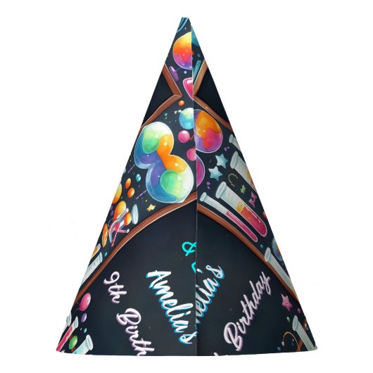 Durch Spaß Labrador Kinder Geek Nerd Mad Science 9 Partyhütchen (Rückseite)