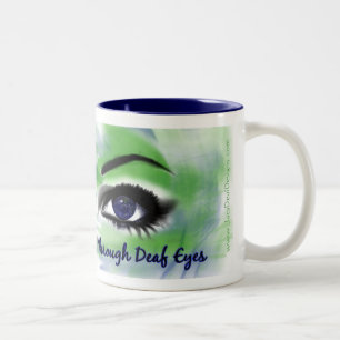 Durch taube Augen in der Farbe-TASSE Zweifarbige Tasse