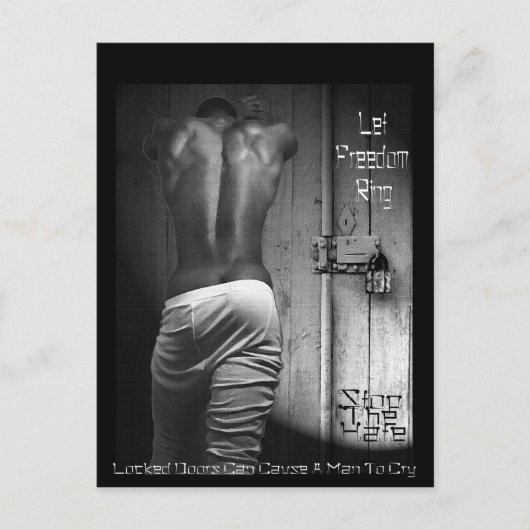 Durch verschlossene Türen kann ein Mann weinen Postkarte (Vorderseite)