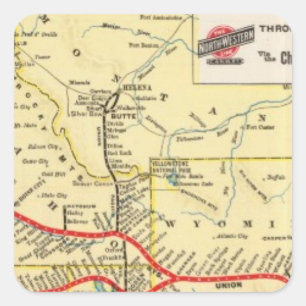 Durch Zugservice von Chicago Quadratischer Aufkleber